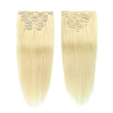613 Blonde Color Human Hair Clip In Remy Hair Extensions