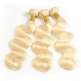 3 Bundles Body Wave #613 Blonde Human Hair Weave
