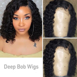 Deep Wave Hair Short Bob Lace Front Wigs For Black Women