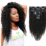 Kinky Curly Remy Hair Extensions Clips In Natural Hair