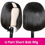 Straight U Part Wig Human Hair Short Bob Wig With Blunt Cut
