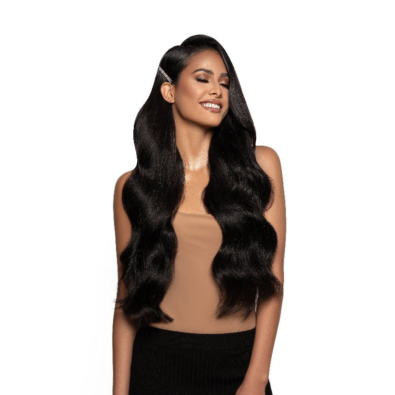 Remy Human Hair Clip in Extensions for Women Thick to Ends Jet Black  7Pieces