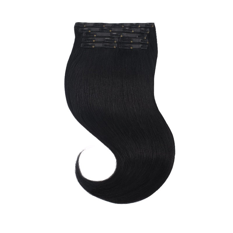 Remy Human Hair Clip in Extensions for Women Thick to Ends Jet Black  7Pieces