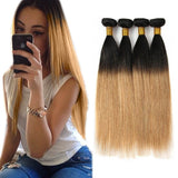 3 Bundles Straight #1B/27 Human Hair Weave