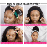 Yaki Straight Headband Wigs 100% Human Hair