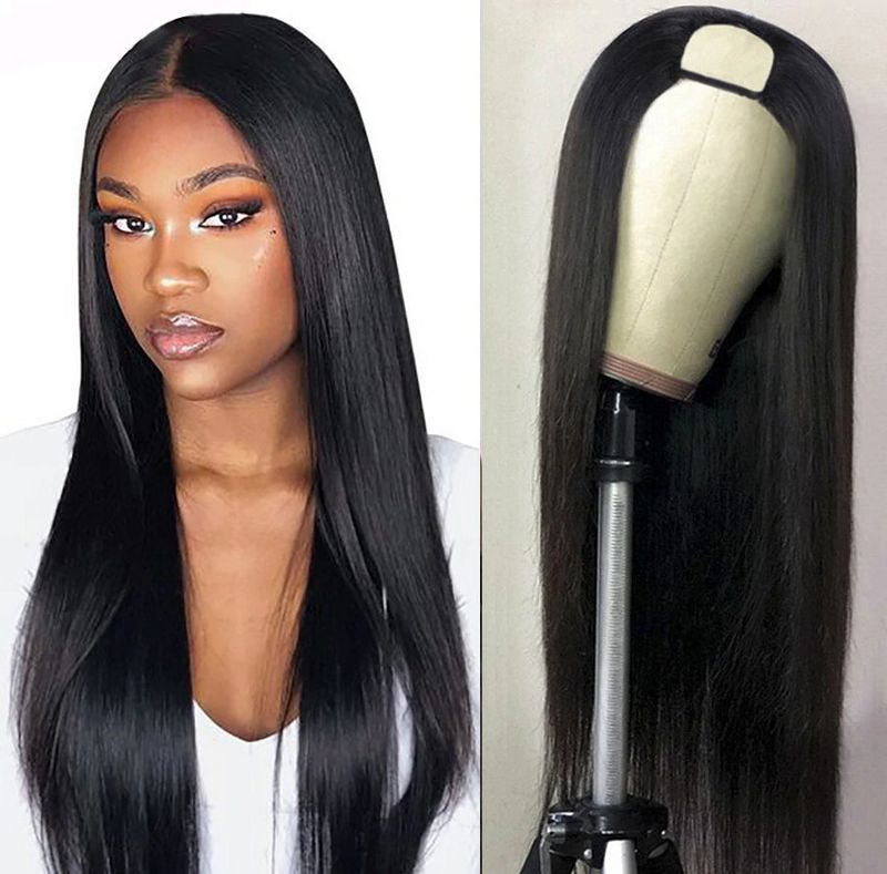 Straight U Part  Human Hair Wigs