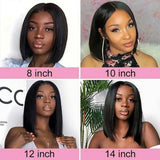 Straight U Part Wig Human Hair Short Bob Wig With Blunt Cut