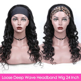 Loose Deep Wave Headband Wigs 100% Human Hair