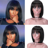 Natuarl Color No Lace Front Human Hair Bob Wigs