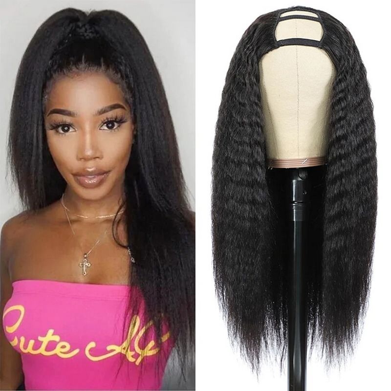 Kinky Straight U Part Wig Brazilian Human Hair Wigs