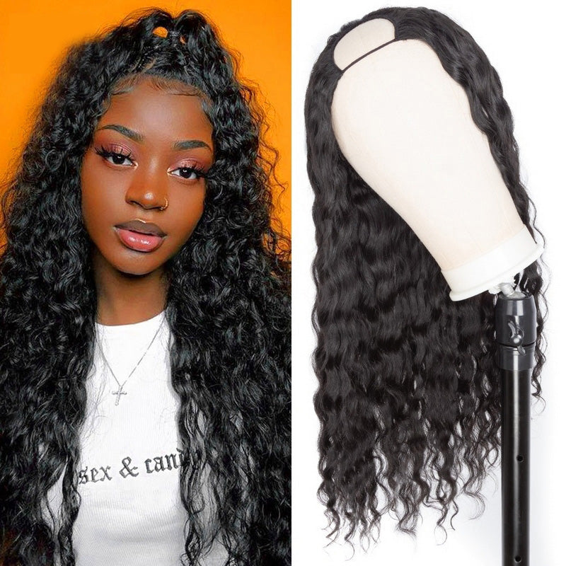Water Wave Deep Wave Curly U Part Wig Brazilian Human Hair Wigs